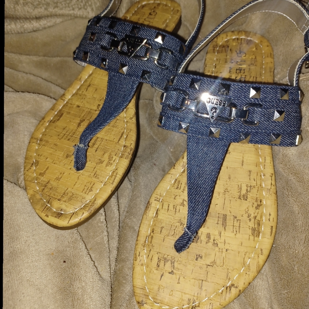 Single Strap Flat Sandals by Guess